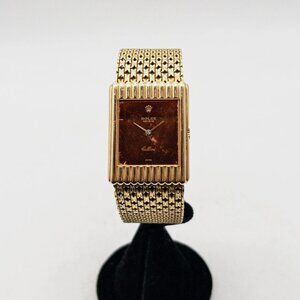 ROLEX CELLINI RARE ORANGE DIAL 18k Yellow Stamped Gold Mens Watch
